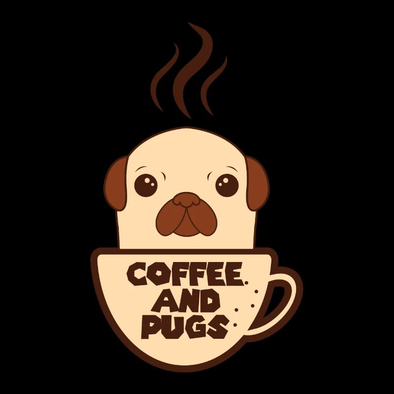 Kaffee Mops T-Shirt - Kaffee und Möpse Geschenk