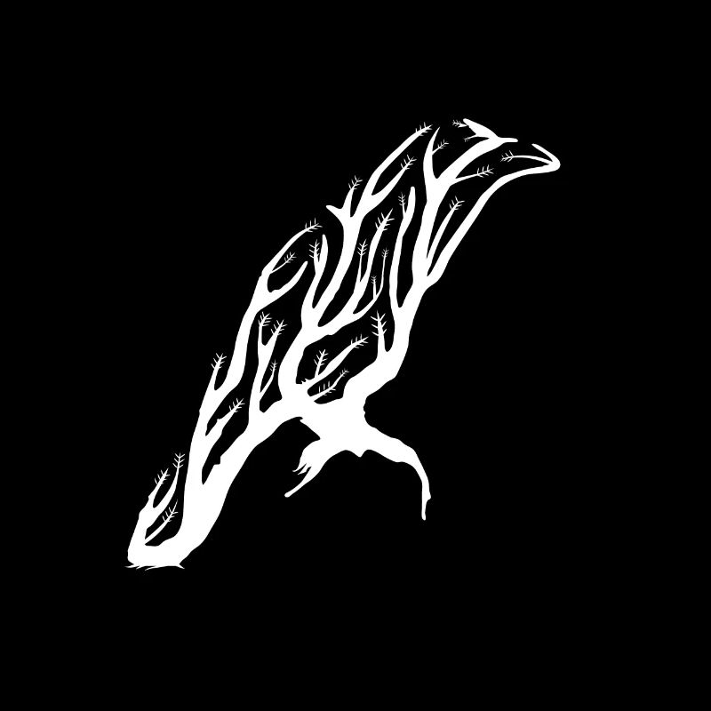 Corbeau en blanc