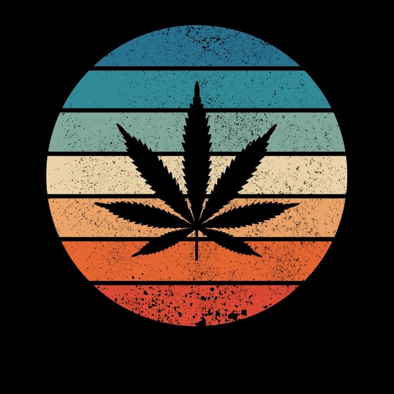 Hanf Cannabis Hanfblatt THC CBD Retro Geschenk