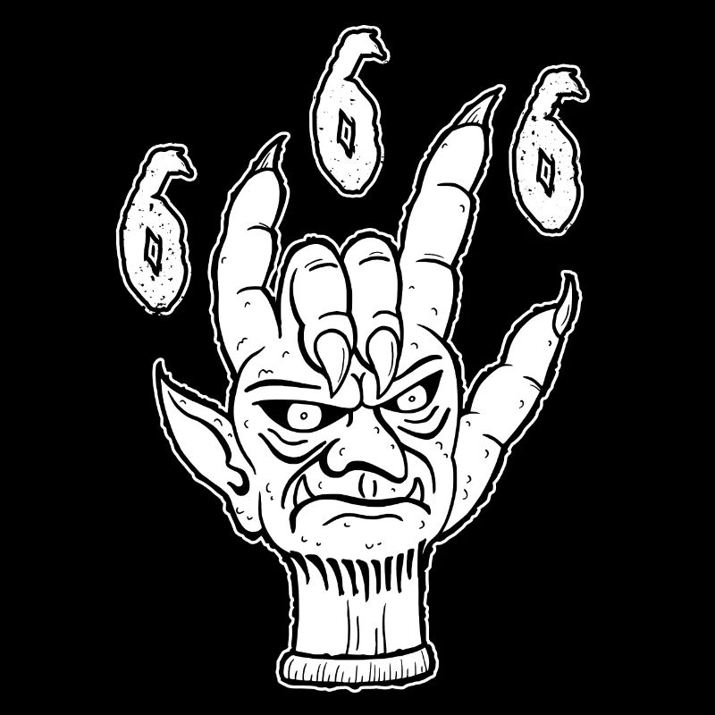 Devil Demon 666 Evil Hand signalerar tatueringar