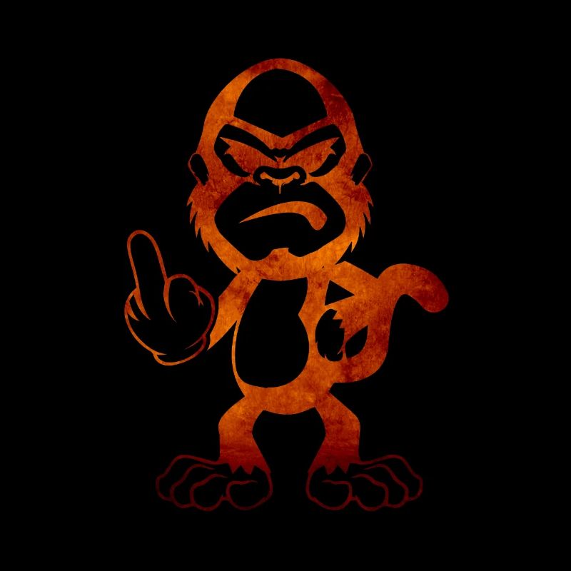 Bad ass monkey Böser Affe zeigt Mittelfinger