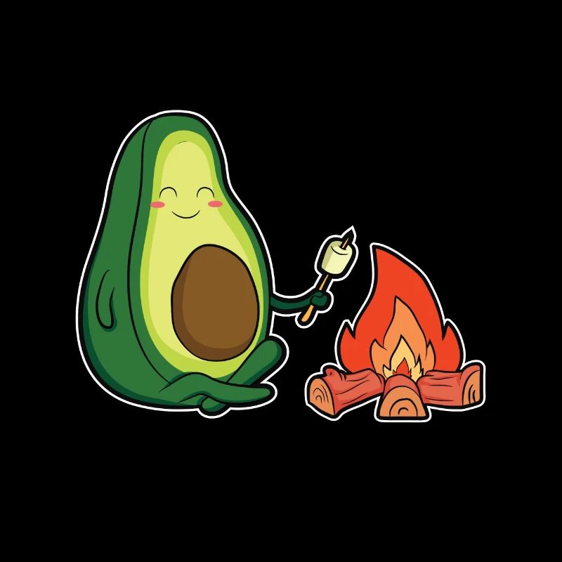 Funny avocado camping campfire tent boy scout