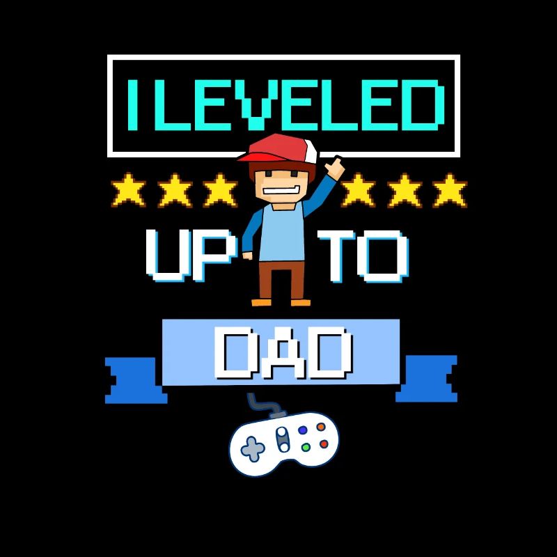 Level Up Daddy Daddy Rétro Pixel Gamer Gaming Daddy