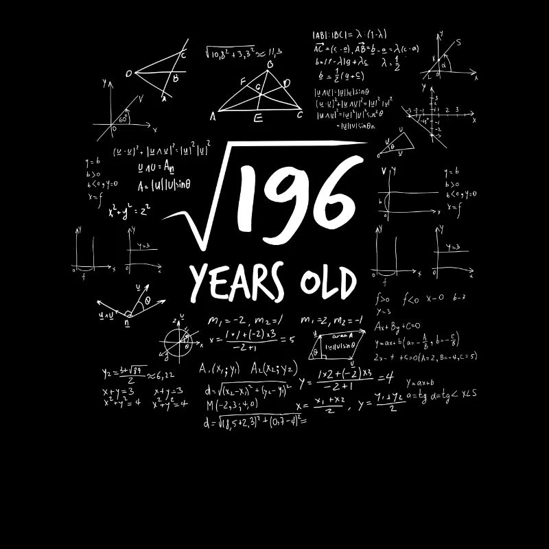 14. Geburtstag Wurzel aus 196 Mathematik Nerd Math