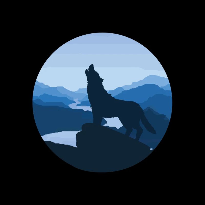 Wolf steppe night moon fable magic nature gift