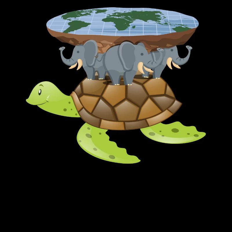 Flat Earth Turtle Scheibe Welt Geschenk Design Idee