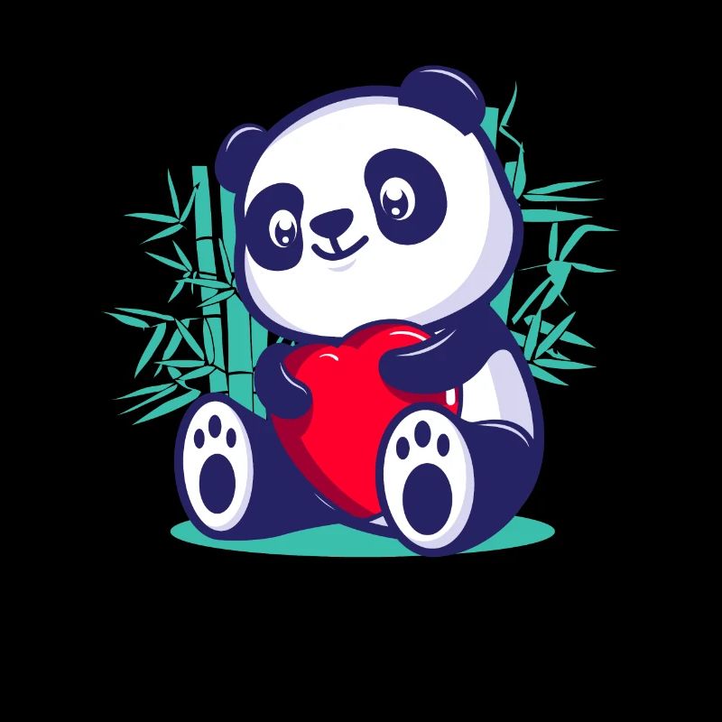 süßer Panda Herz Kawaii romantisch Valentinestag