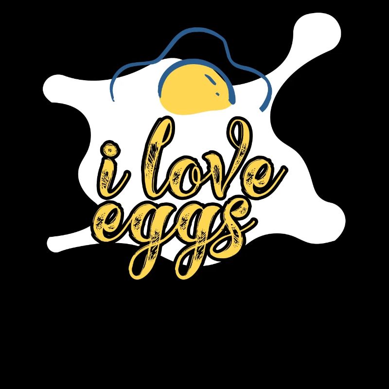 I Love Eggs - Ein Spiegelei mit Aufschrift.