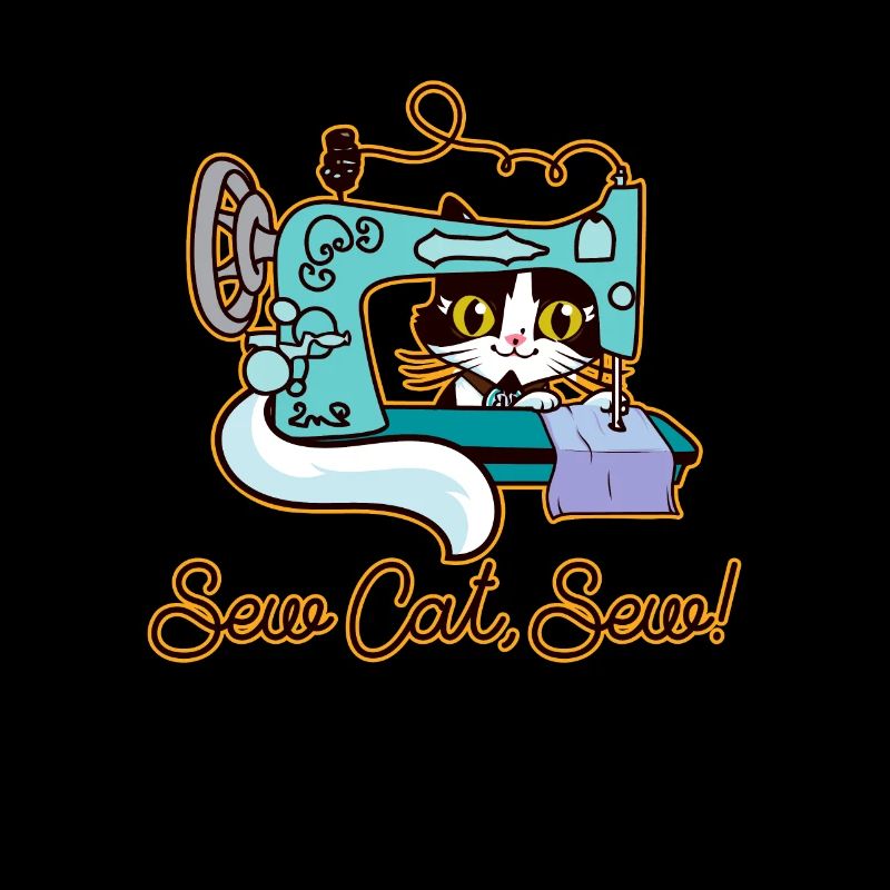 Sewing cat hobby tailor humor