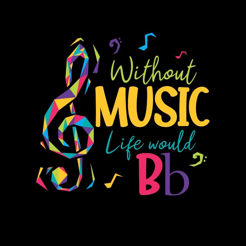 Without music, life would be B-key musical notes