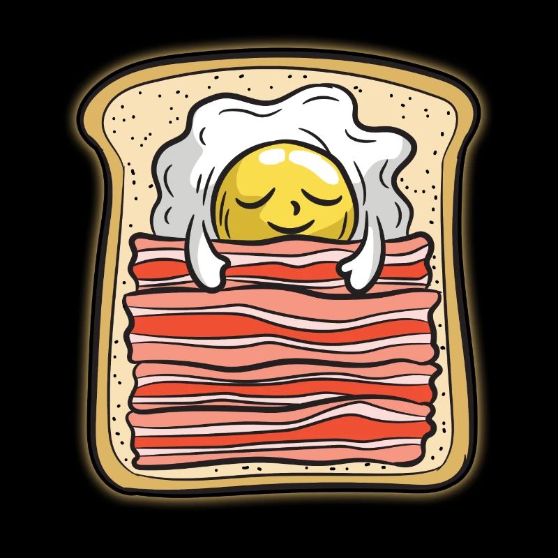 BED AND BREAKFAST Toast Fried Egg Ham Humor