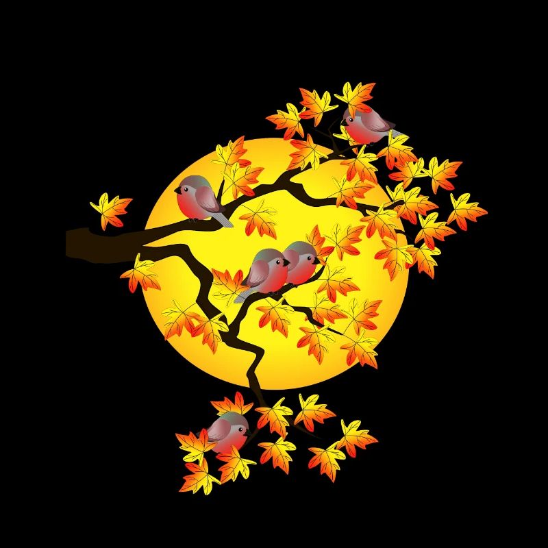 Herbst Vögel Vogel Spatz Herbstdekoration Sonne