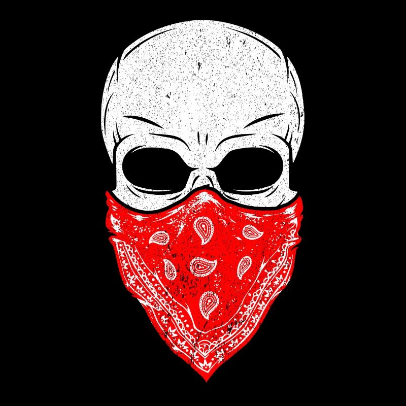 Fearless Skeleton Skull Head Red Bandana