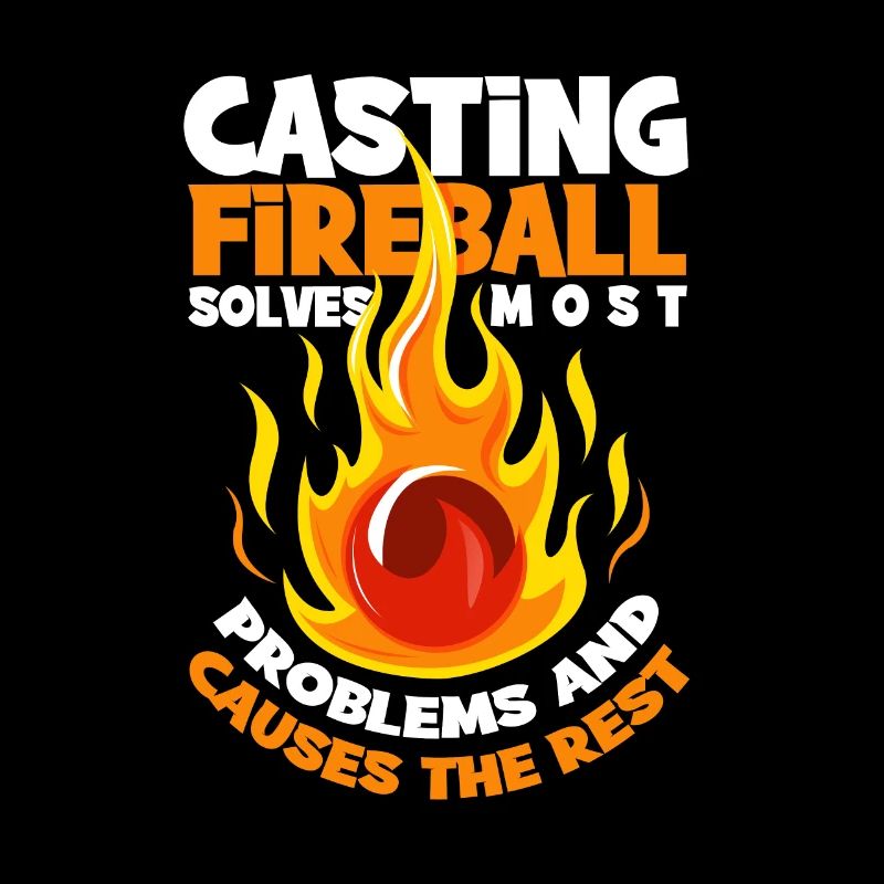 Fireball RPG Mage Geek Role Player Gift Table