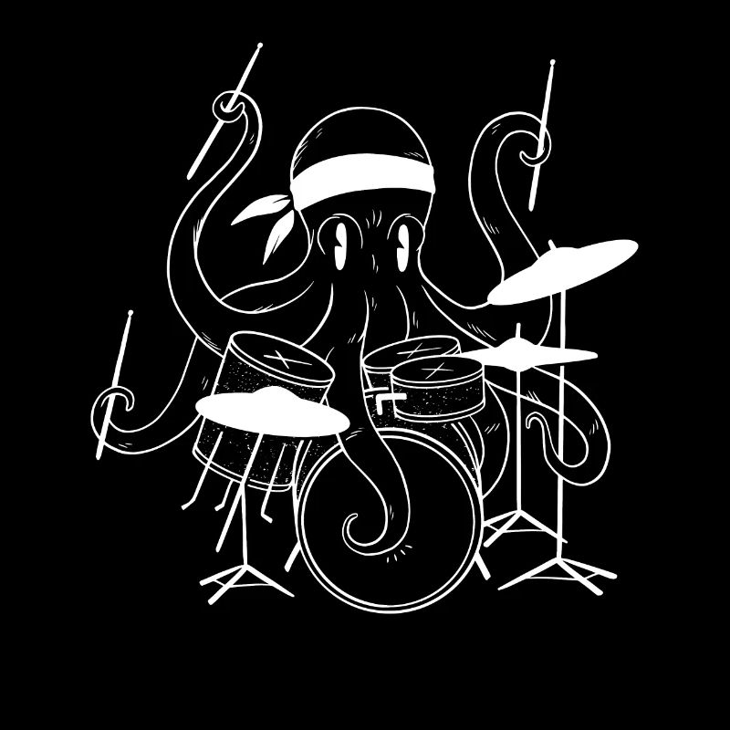 Octopus play drums drummer gift
