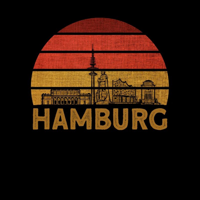Hamburg Skyline Vintage Retro Hamburger Geschenk