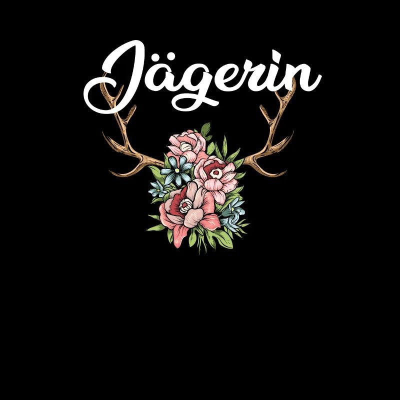 Jägerin Geweih Hirsch Rotwild Jäger Geschenk