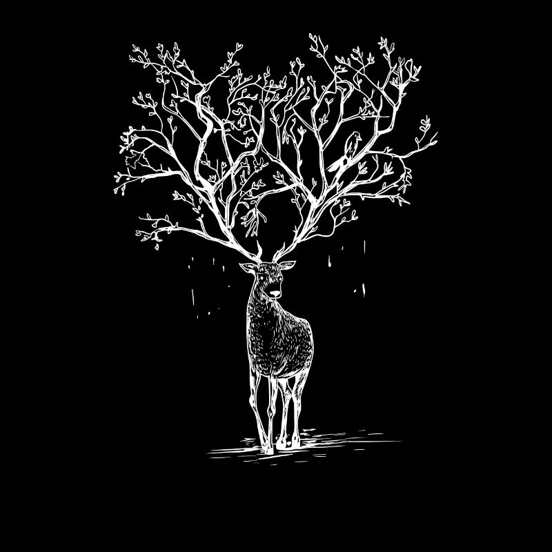 Deer with tree antler gift for nature lovers