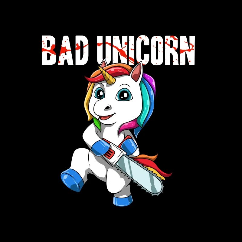 Drôle de tronçonneuse La licorne maléfique