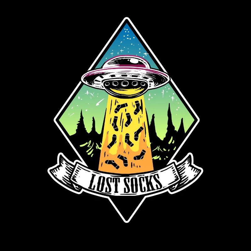Funny UFO Alien Kidnapping Lost Socks