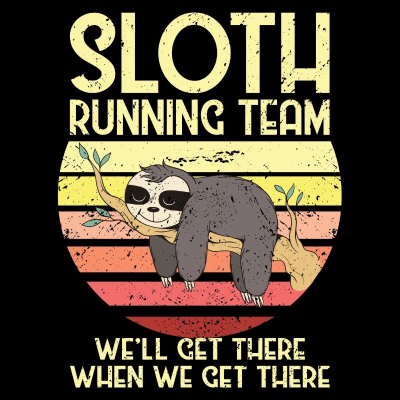 Sloth Running Team Runner Sloth Tired Running