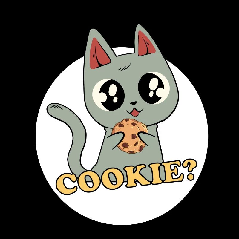 Katze mit Cookie in der Pfote