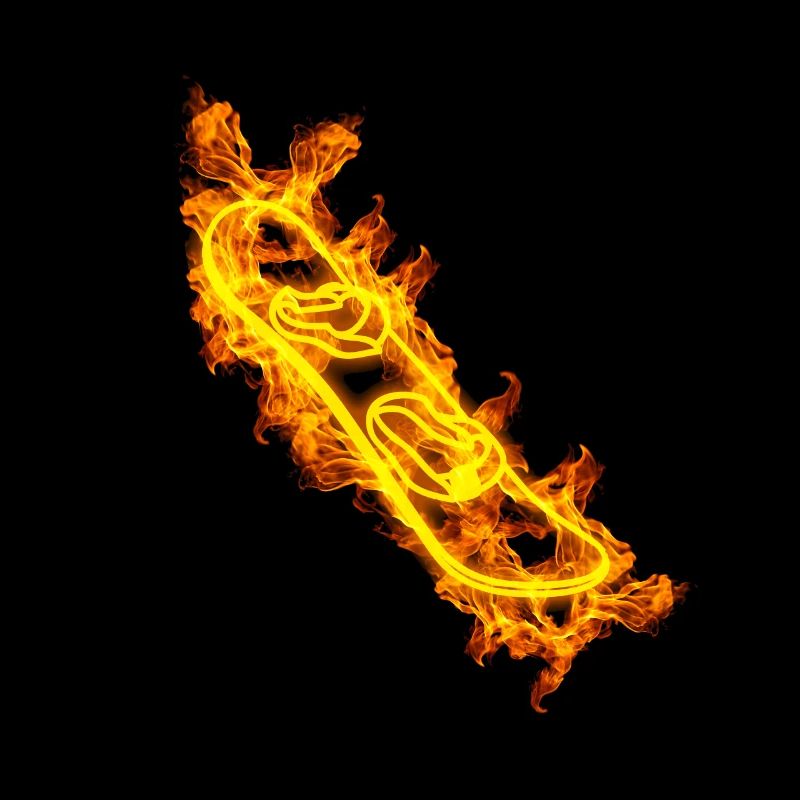 Snowboard snowboarders de feu