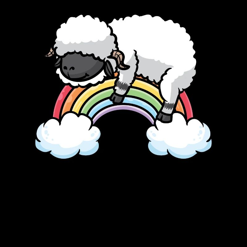 Valais Black-nosed Sheep Rainbow Pajamas