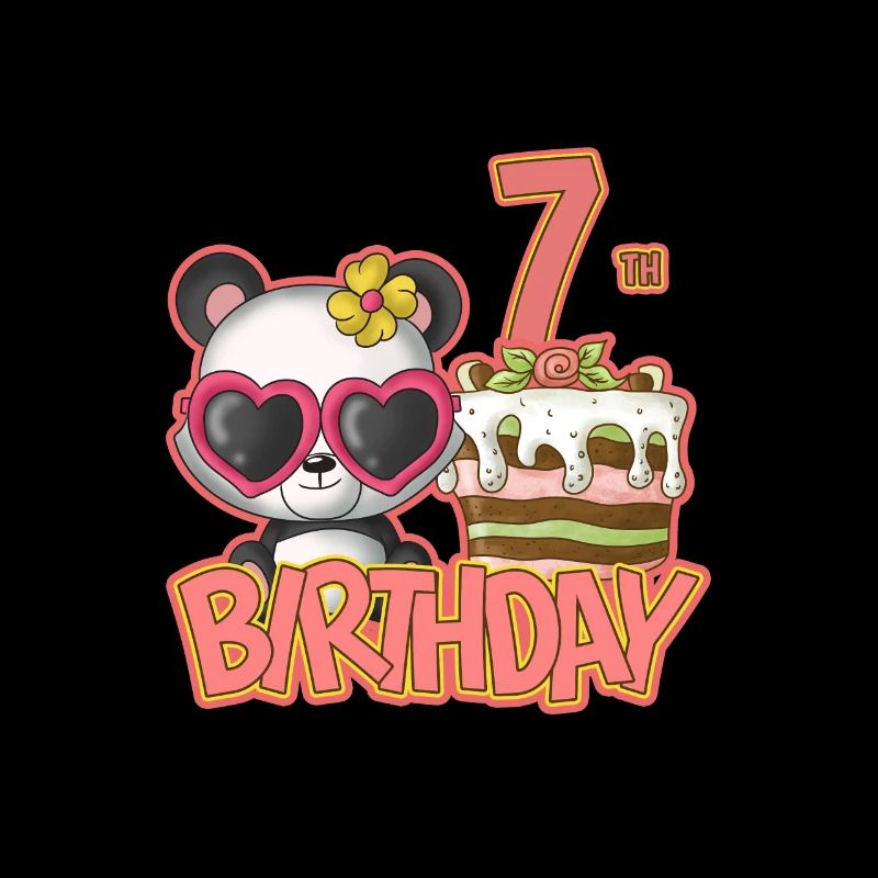 7. Geburtstag Mädchen Kuchen Panda