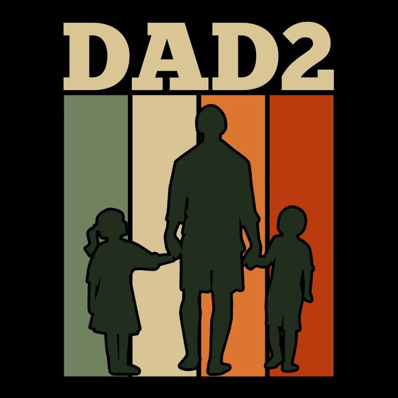 Vater 2 Kinder Papa 2 Söhn 2 Töchter Herren