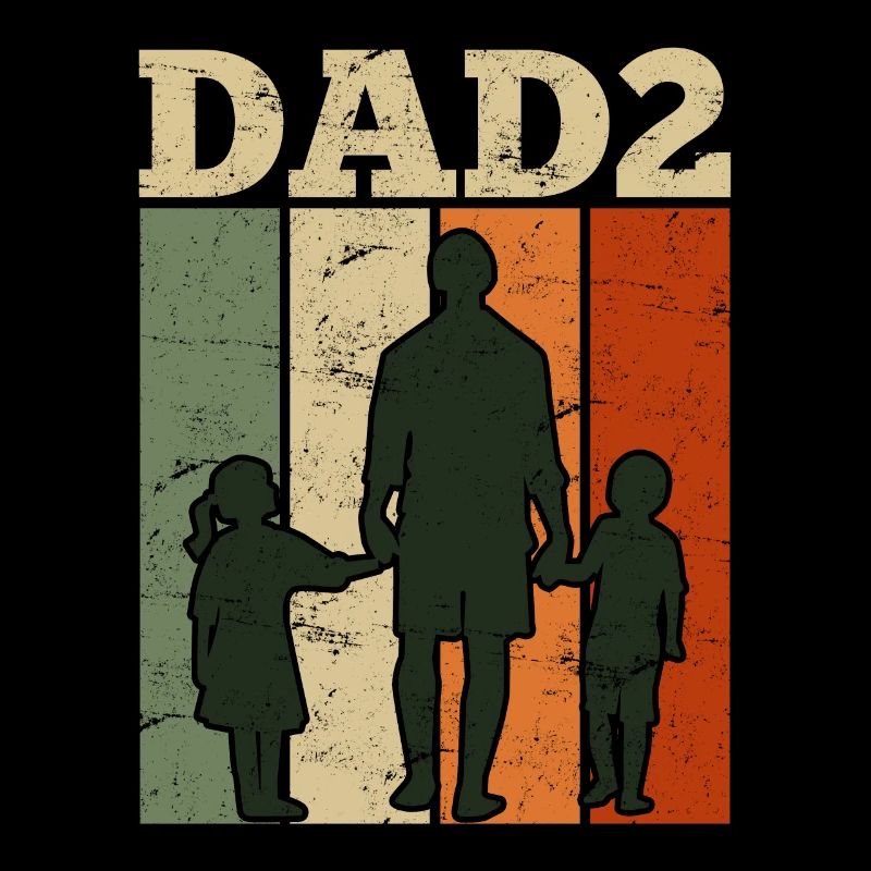Vater 2 Kinder Papa 2 Söhn 2 Töchter Herren