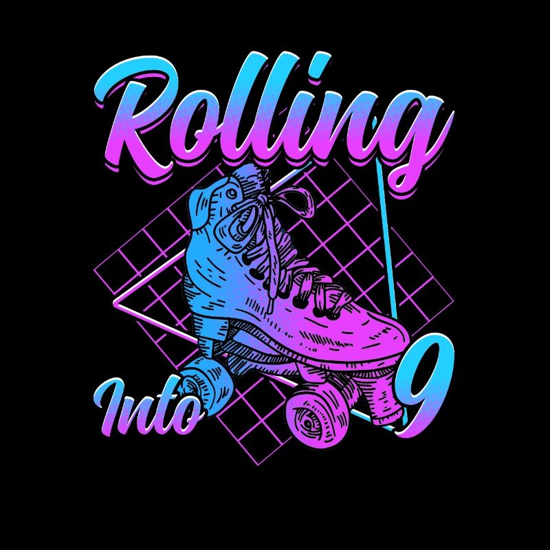 Rolling into 9 Roller Skate Birthday