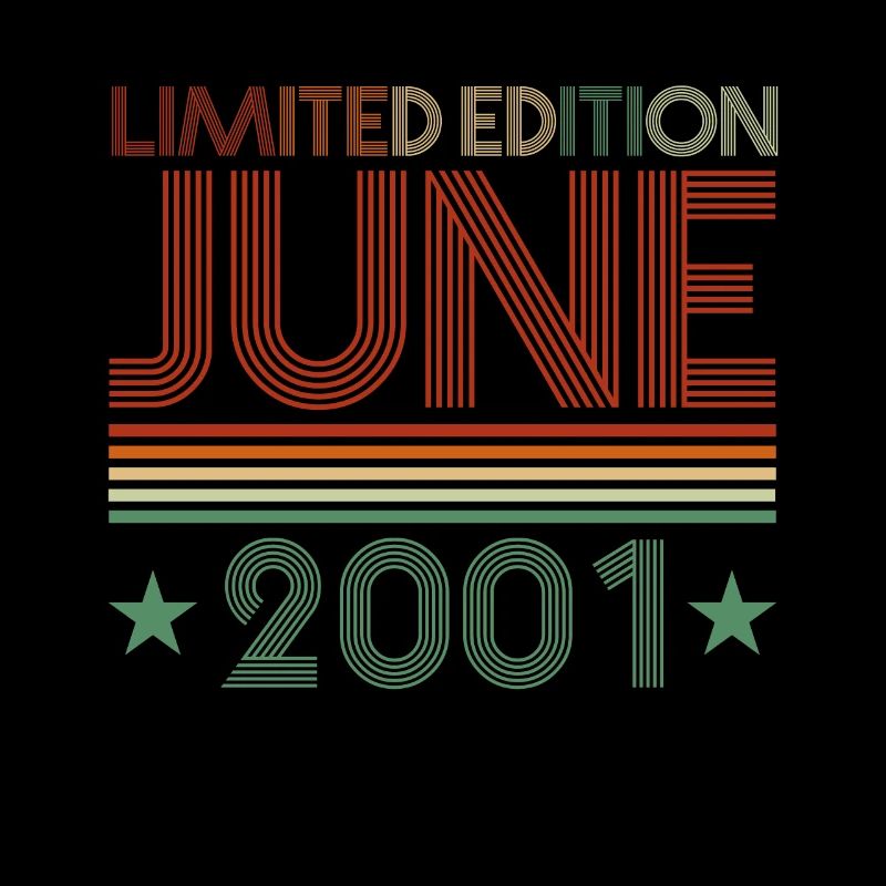 21. Geburtstag Juni Jahrgang 2001 Geschenkidee