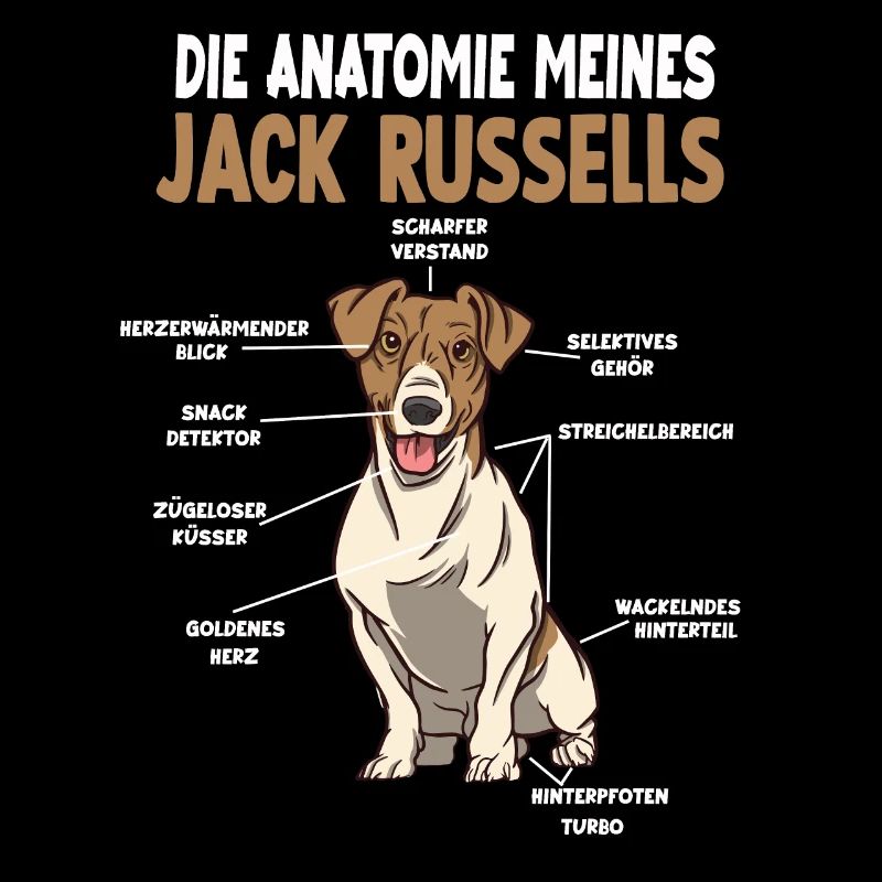 Jack Russell Anatomie lustiges Hundehalter Gassi