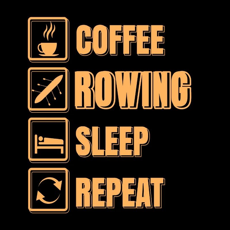 Funny Coffee Rowing Sleep Repeat T-Shirt Present