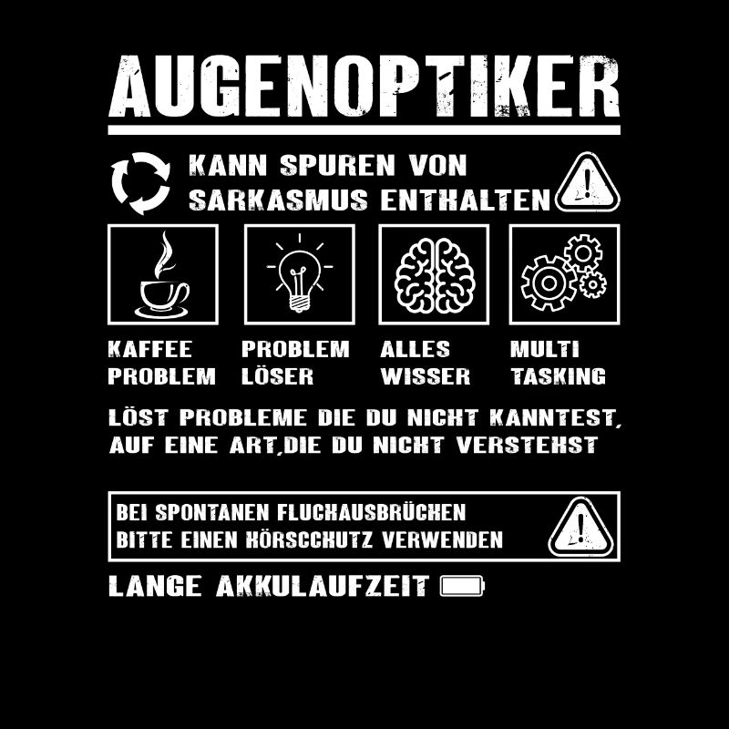 AUGENOPTIKER Spruch Beruf Sarkasmus Lustig Humor