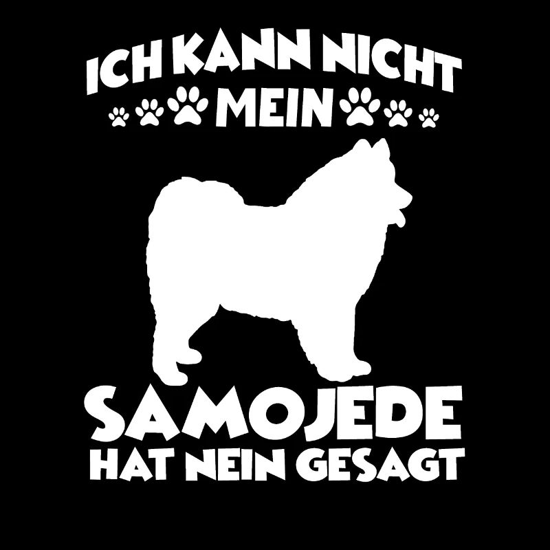 Samojede Gassi Motiv Hundebesitzer Samojede