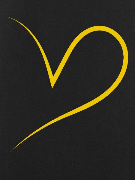 Simple Half Yellow Heart