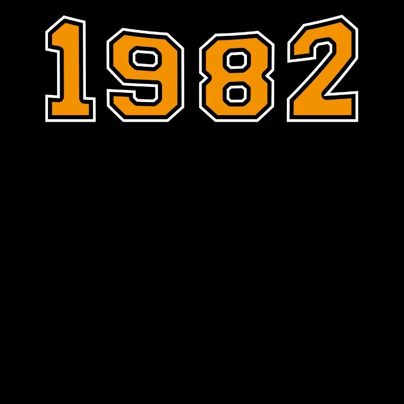 1982 Jahreszahl Oranges Design