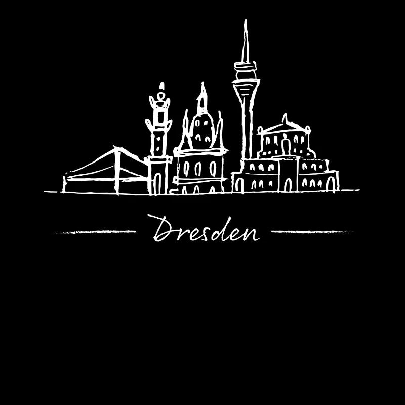 Dresden Skyline Silhouette City Trip Germany