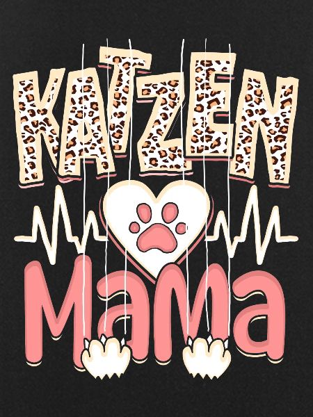 Katzen Mama Kätzchen Leopard Muster