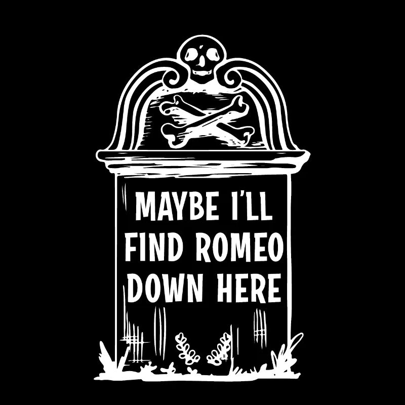Roméo Gothic Bones Squelette Roses Mort Tombe