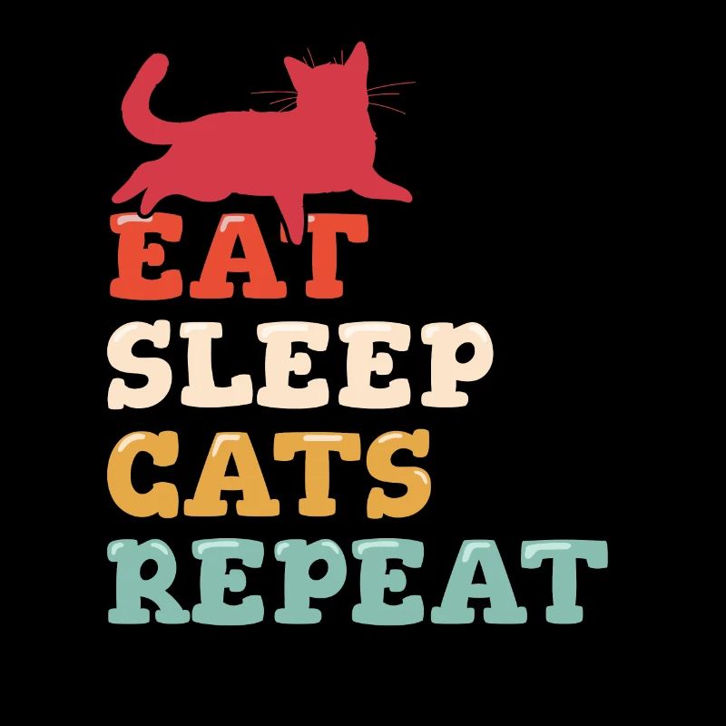 Manger Sommeil Chats Répéter Drôle De Chat Amant Mignon Chat Maman