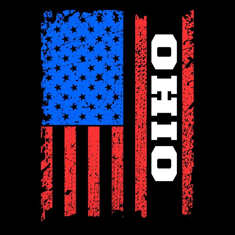 Ohio Usa flags gift