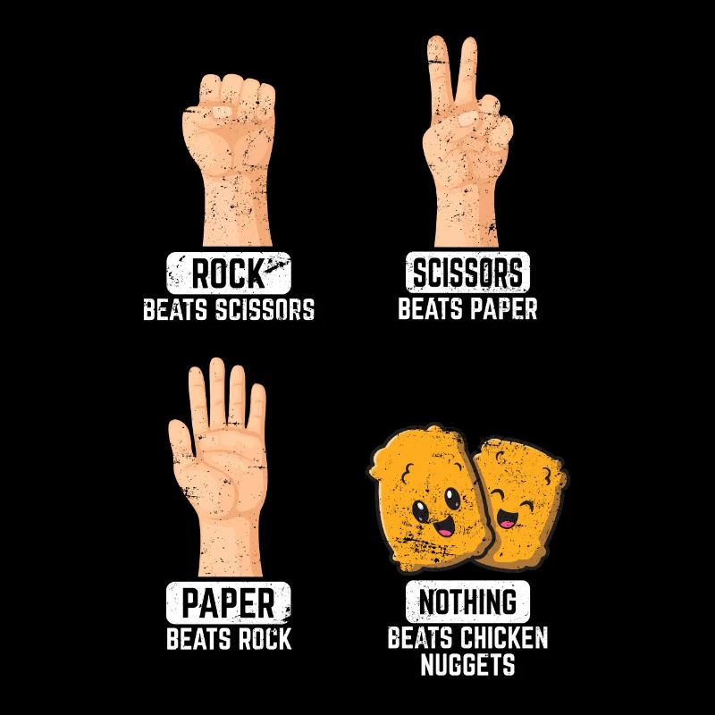 Ciseaux en papier de roche NothingBeats Nuggets de poulet N