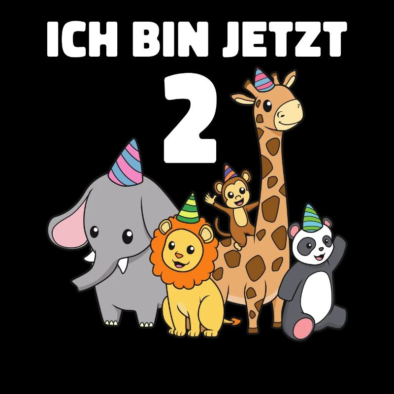 2 Geburtstag Tier Kinder - 2 Jahre Junge Mädchen