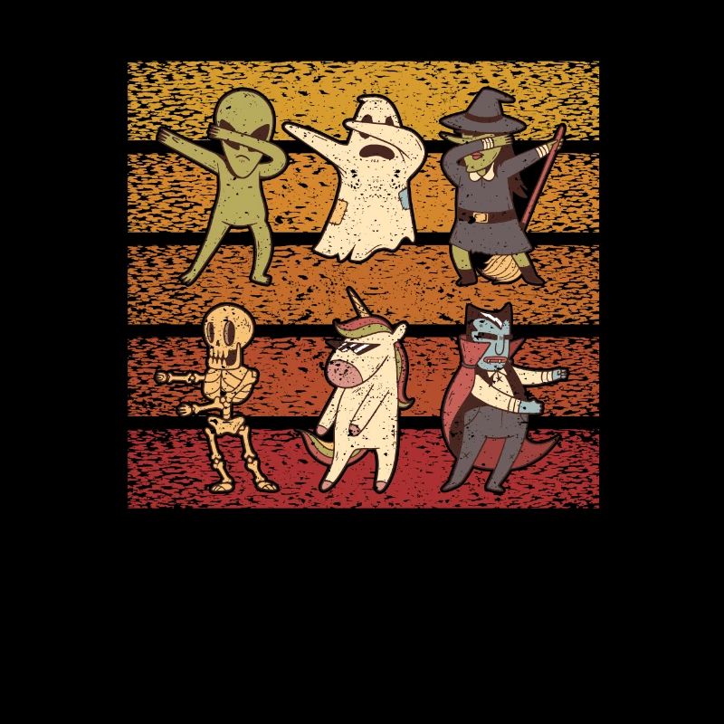 Dabbing Skeleton Monster Halloween Dracula Ghost