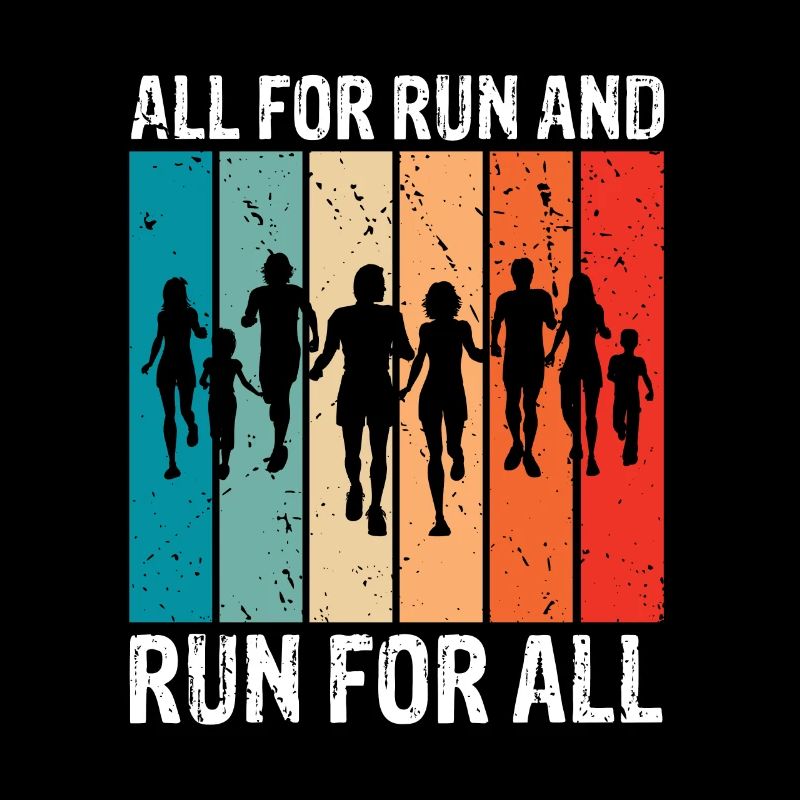 All For Run & Run For All Retro Vintage Runner