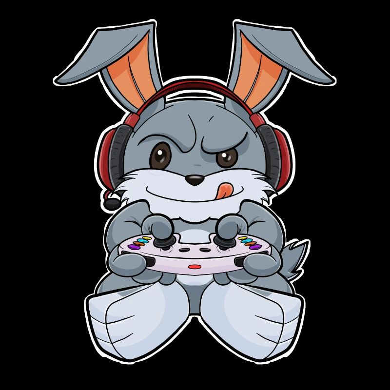 Rabbit With Gaming Controller I Funny Gaming