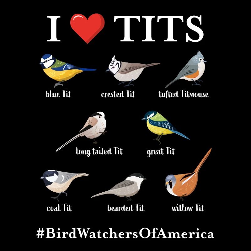 I love Tits #BirdWatchersOfAmerica Funny Bird